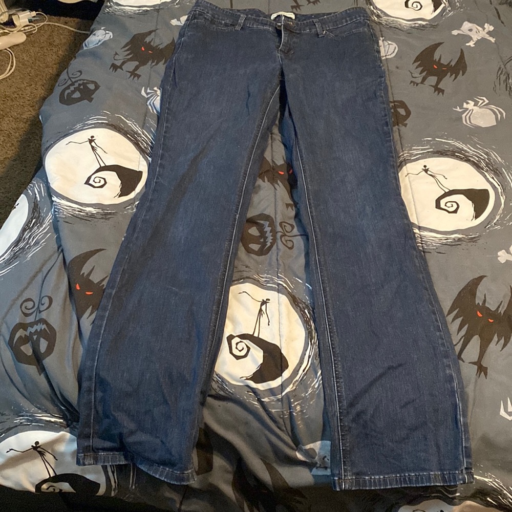 Dark denim blue jeans